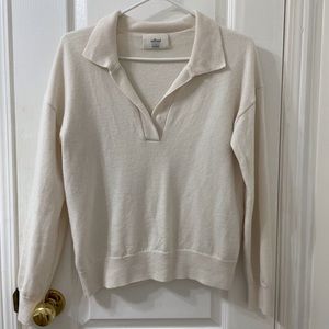 Aritzia Wilfred Clara merino wool sweater, light birch, size small.